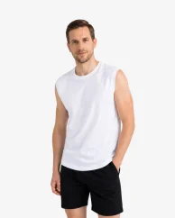 Herren Funktions-Tank-Top Merino 195 Weiß