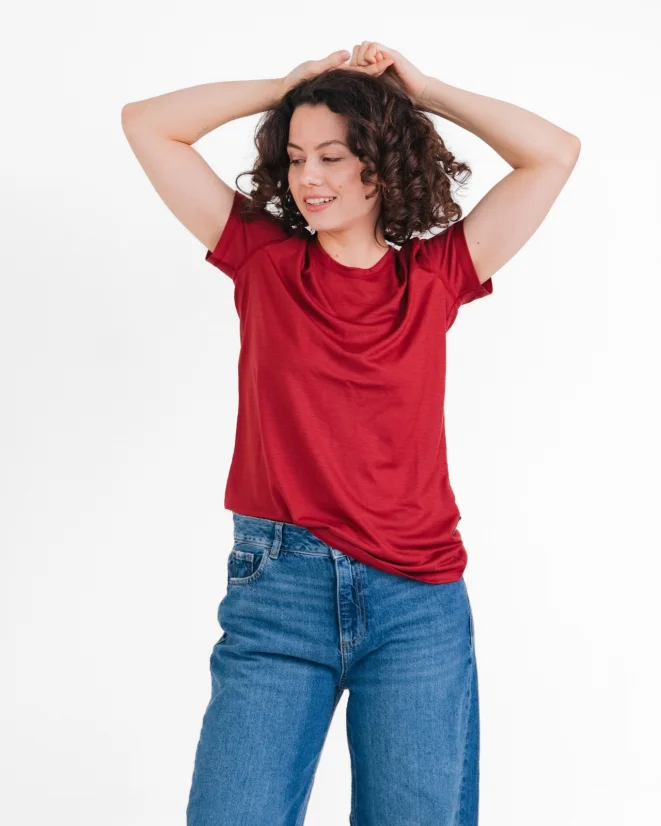 Damen Funktions T-Shirt Merino 140 - Farbe: Hellblau, Größe: XL