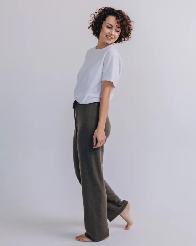 Women´s Cashmere Blend Pants - Color: Black, Size: XS-S