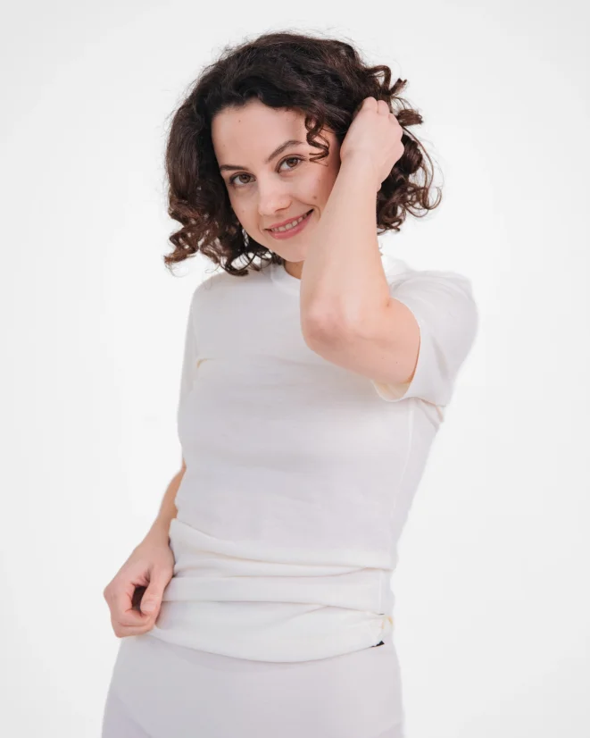 Damen Funktions-T-Shirt Merino 210 - Farbe: Beige, Größe: S