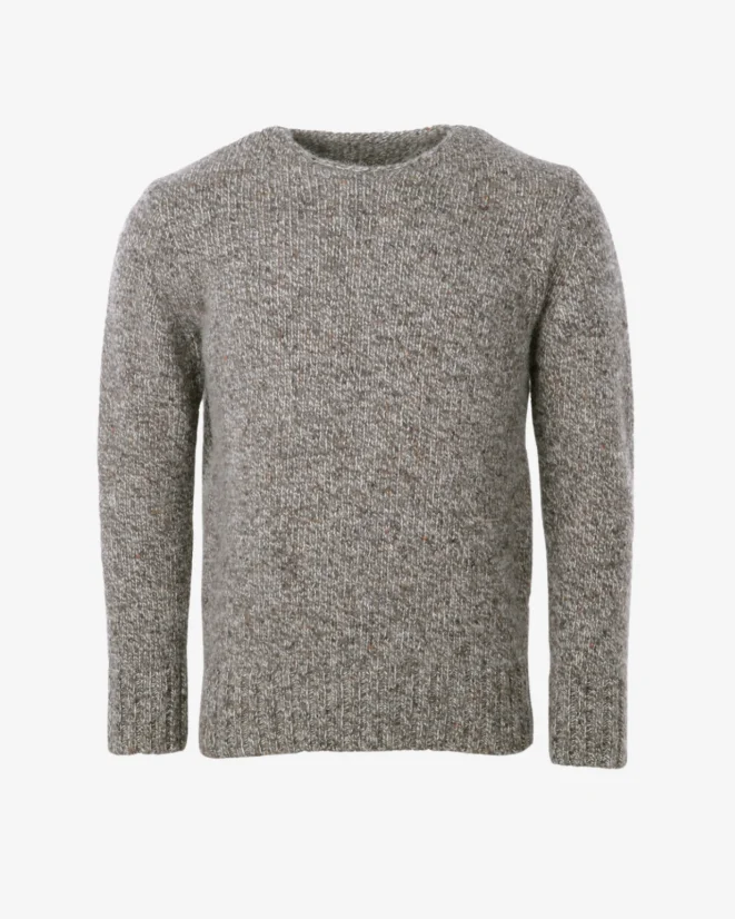 Men´s Alpaca Blend Sweater - Color: Light brown, Size: L