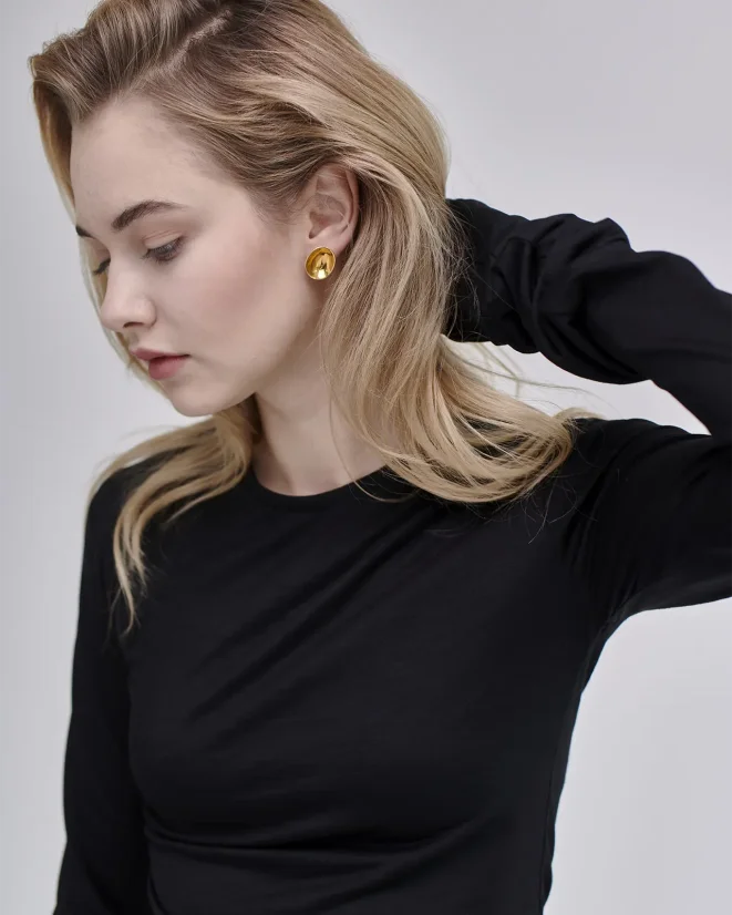 Damen T-Shirt Merino Basic 140 - Farbe: Schwarz, Größe: XXL