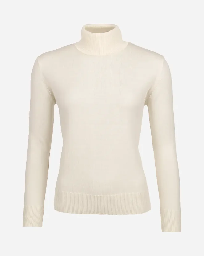Damen Woll-Rollkragenpullover Merino - Farbe: Grau