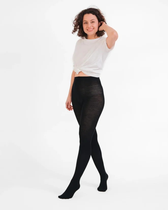 Damen Merino SuperSoft Strumpfhose - Farbe: Schwarz, Strumpfgröße: 182/116