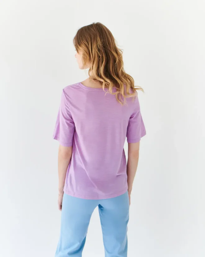 Damen T-Shirt Merino Basic 140 - Farbe: Schwarz, Größe: XXL