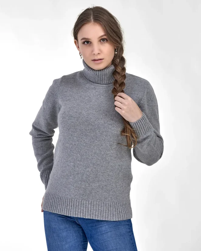 Damen-Rollkragenpullover aus Kaschmir - Farbe: Zimt, Größe: XL