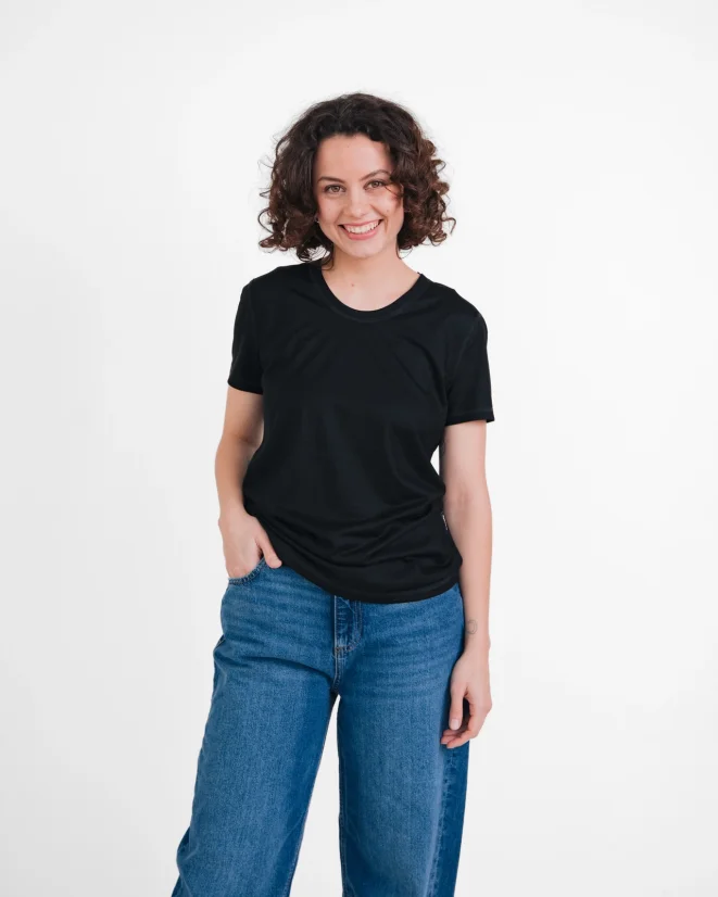 Damen Funktions T-Shirt Merino 140 - Farbe: Hellblau, Größe: XL