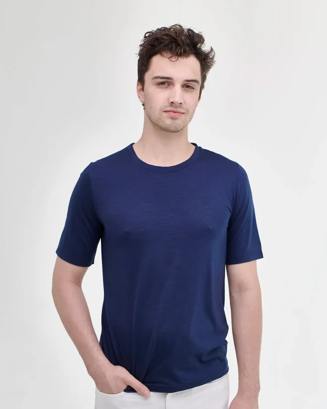 Men´s T-shirt Merino Basic 140 - Color: Black, Size: L