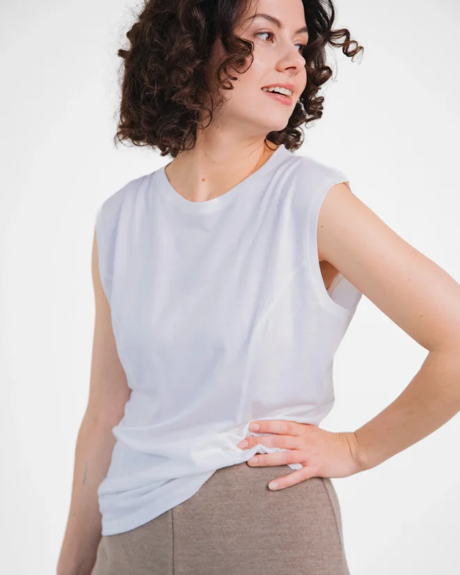 Women´s Functional Tank Top Merino 195 White - Color: White, Size: XL