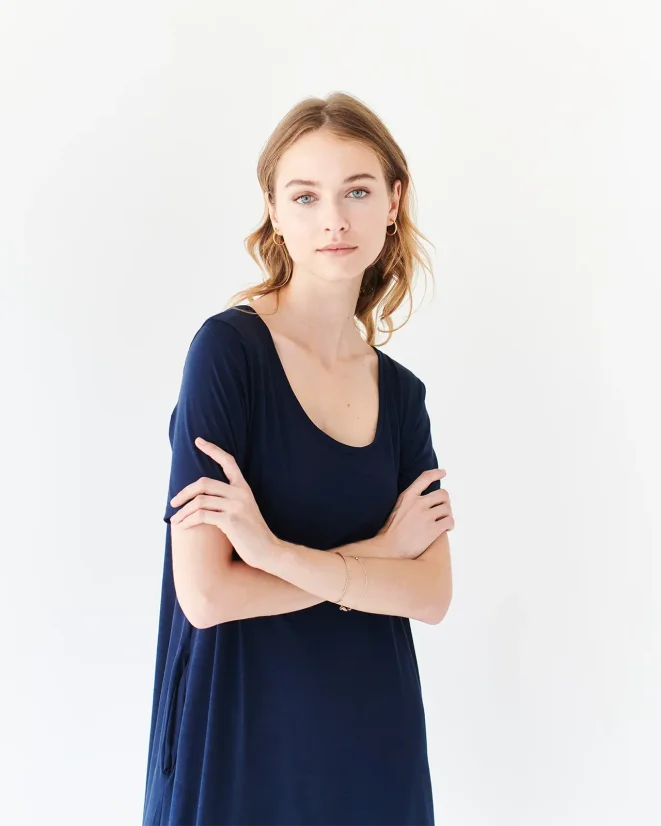 Dress Merino 140 - Color: Darkblue, Size: S-M