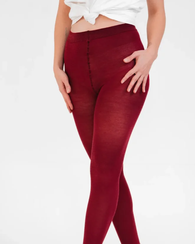 Dámské punčochové legíny Merino SuperSoft vínová