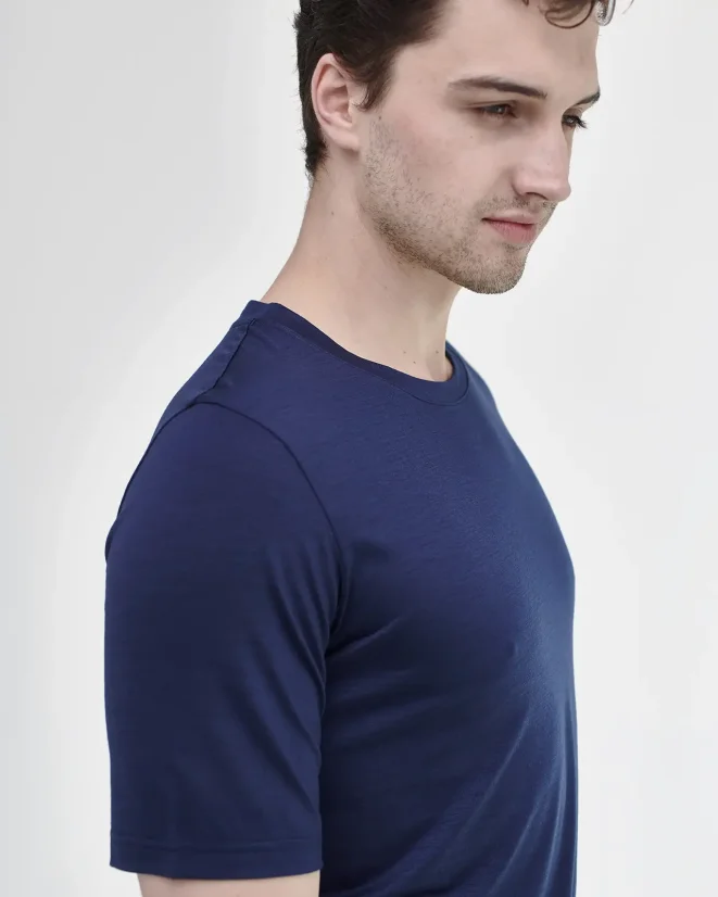 Koszulka męska Merino Basic 140 - Kolor: Niebieski, Rozmiar: XXL