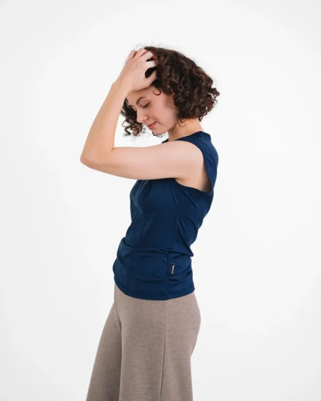 Damen Funktions Tanktop Merino 140 - Farbe: Dunkelviolett, Größe: XL