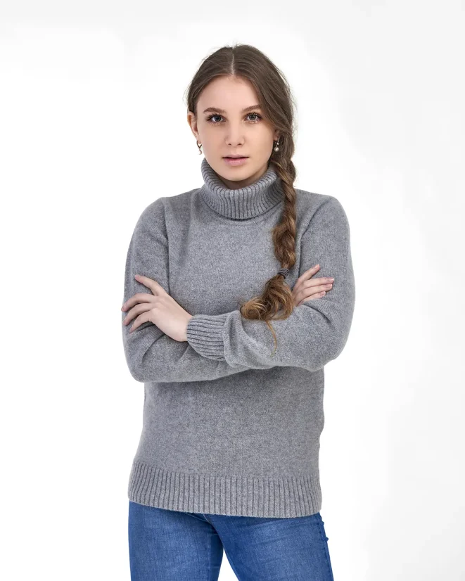 Damen-Rollkragenpullover aus Kaschmir - Farbe: Zimt, Größe: XL