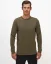 Herren Pullover aus Kaschmir-Mischung - Farbe: Olive, Größe: XXL