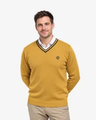 Pánský vlněný svetr ČSV s výstřihem V Merino Blend