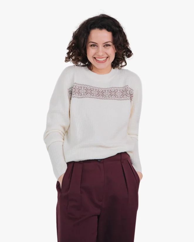 Damen-Wollpullover „CS“ Merino - Farbe: Cremefarben, Größe: XS