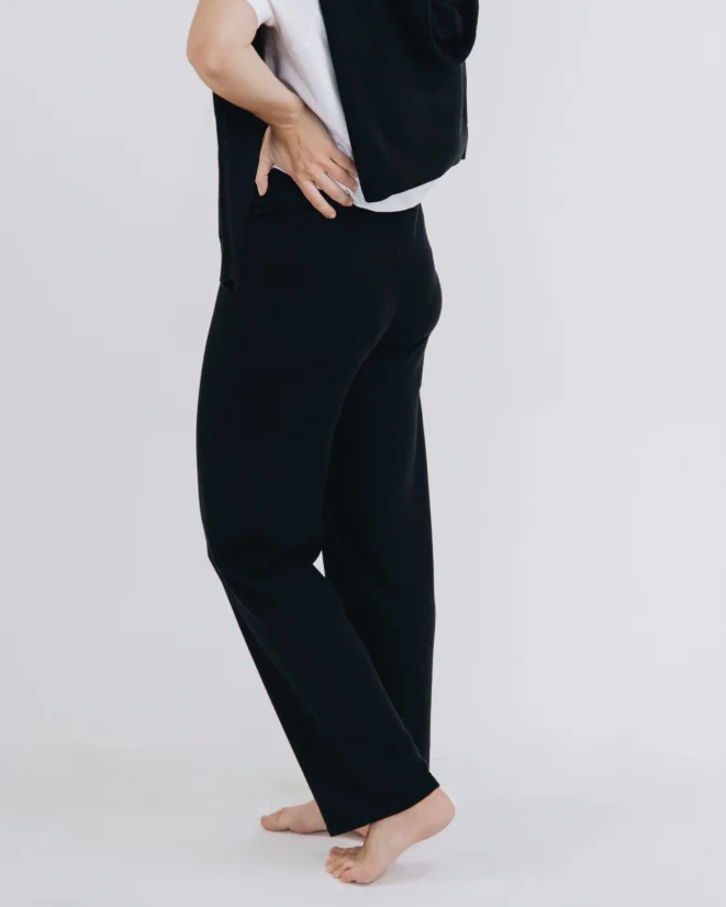 Women´s Cashmere Blend Pants - Color: Black, Size: XS-S