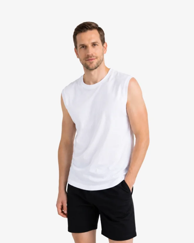 Herren Funktions-Tank-Top Merino 195 Weiß - Farbe: Weiß, Größe: L