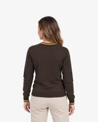 Dámský vlněný svetr ČSV s výstřihem V Merino Blend