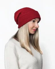 Dámská vlněná čepice Merino Extra Fine Claret Bordó