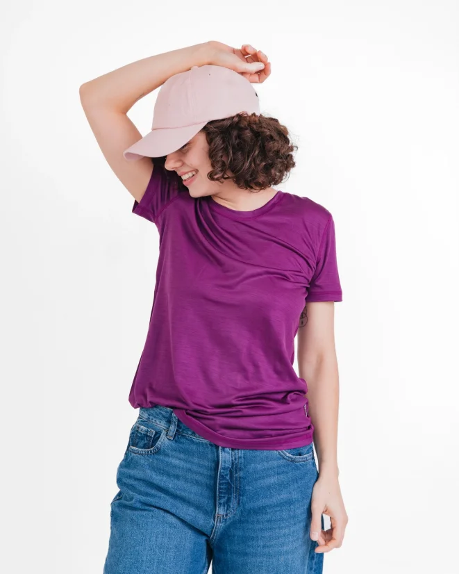 Damen Funktions T-Shirt Merino 140 - Farbe: Hellblau, Größe: XL