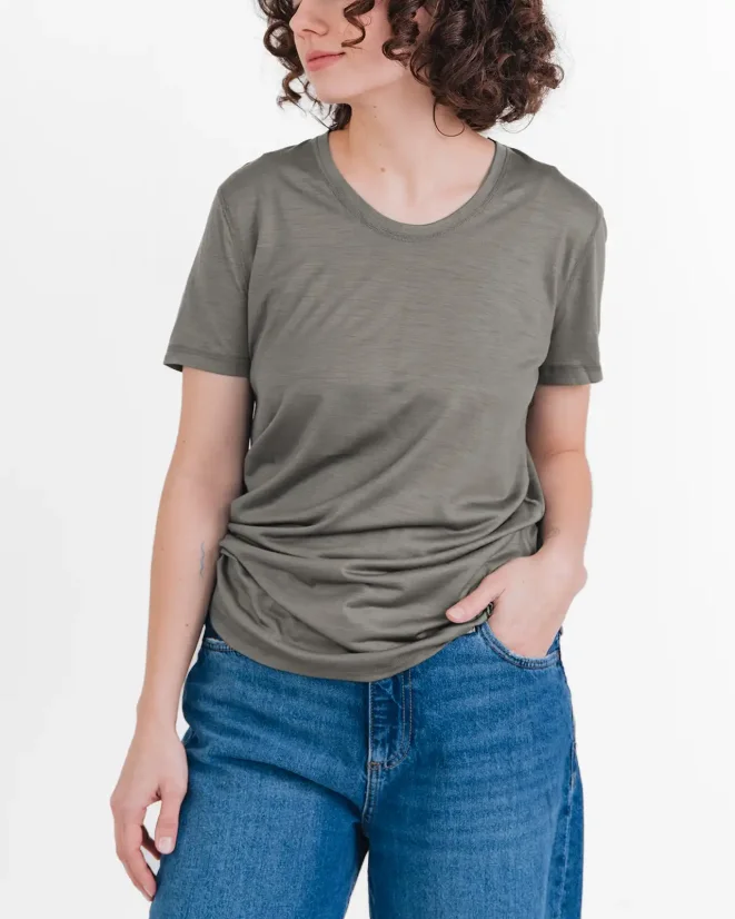 Damen Funktions T-Shirt Merino 140 - Farbe: Hellblau, Größe: XL