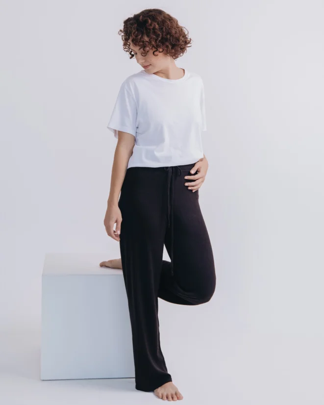 Women´s Cashmere Blend Pants - Color: Black, Size: XS-S