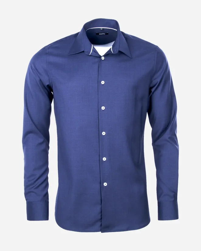 Pánska košeľa Merino Fancy SlimFit - Farba: Tmavo modrá, Veľkosť: 41 Slim Fit