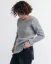 Dámský vlněný slim fit svetr Alpaka Blend - Barva: Šedá, Velikost: M-L