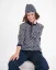 Damen-Wollpullover WOOLIFE STAR - Farbe: Dunkelblau, weißes Muster, Größe: L