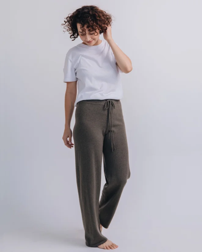 Women´s Cashmere Blend Pants - Color: Black, Size: XS-S