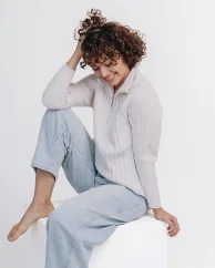 Women´s Stand-up Sweater with Zipper Cashmere Blend