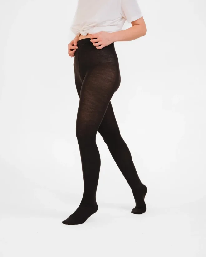 Damen Merino SuperSoft Strumpfhose - Farbe: Schwarz, Strumpfgröße: 176/116