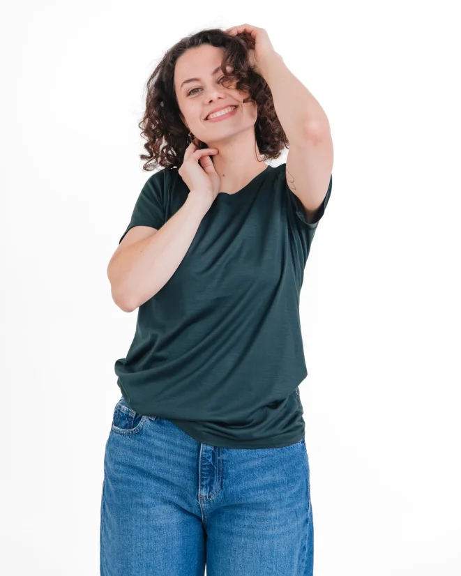 Damen Funktions T-Shirt Merino 140 - Farbe: Hellblau, Größe: XL