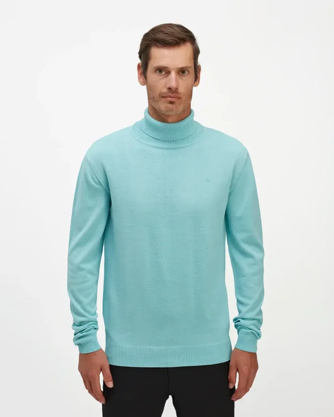Herren-Rollkragenpullover aus Merinomischung - Farbe: Schwarz, Größe: XL