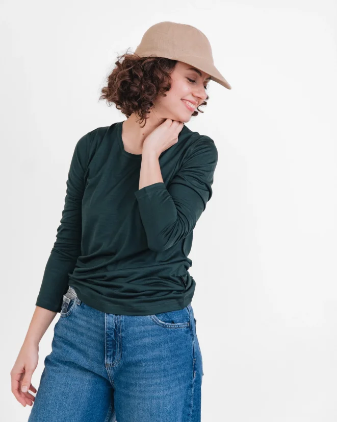 Damen Funktions T-Shirt Merino 140 - Farbe: Dunkelblau, Größe: XL