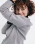 Damen Wollpullover mit Knopfleiste - Farbe: Grau, Größe: XS