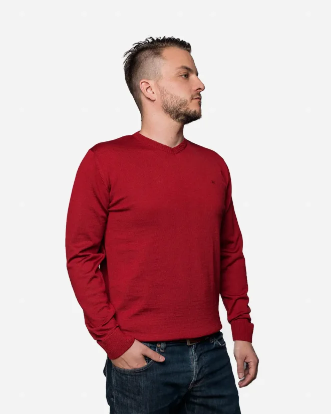 Men´s Merino wool crewneck sweater - Color: Grey, Size: XXL