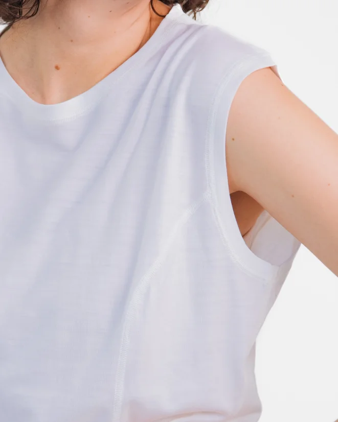 Women´s Functional Tank Top Merino 195 White - Color: White, Size: XL