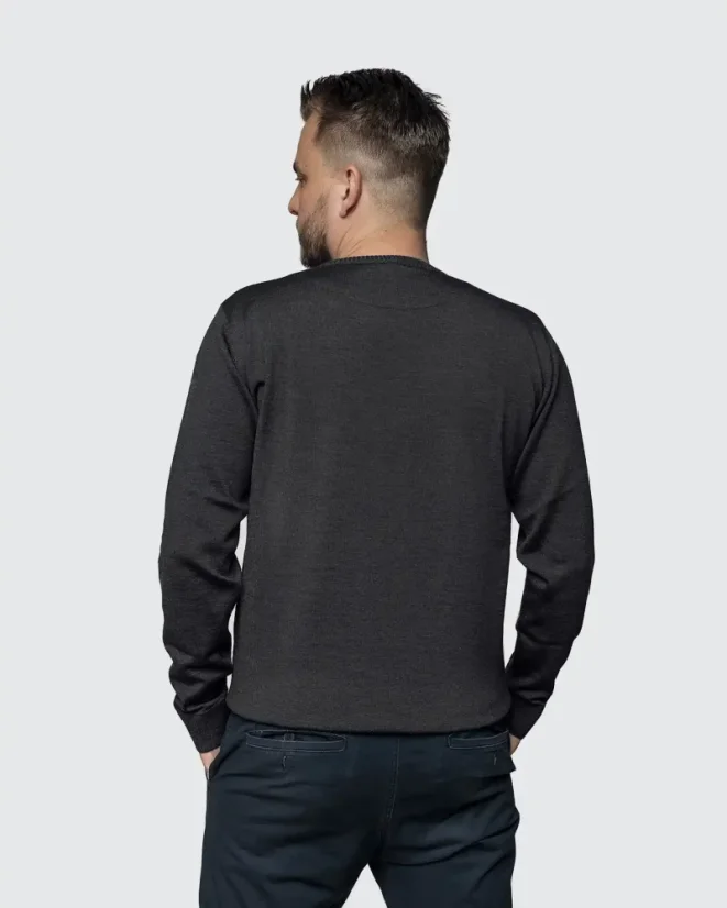 Men´s Merino Wool Sweater - Color: Antracit, Size: S
