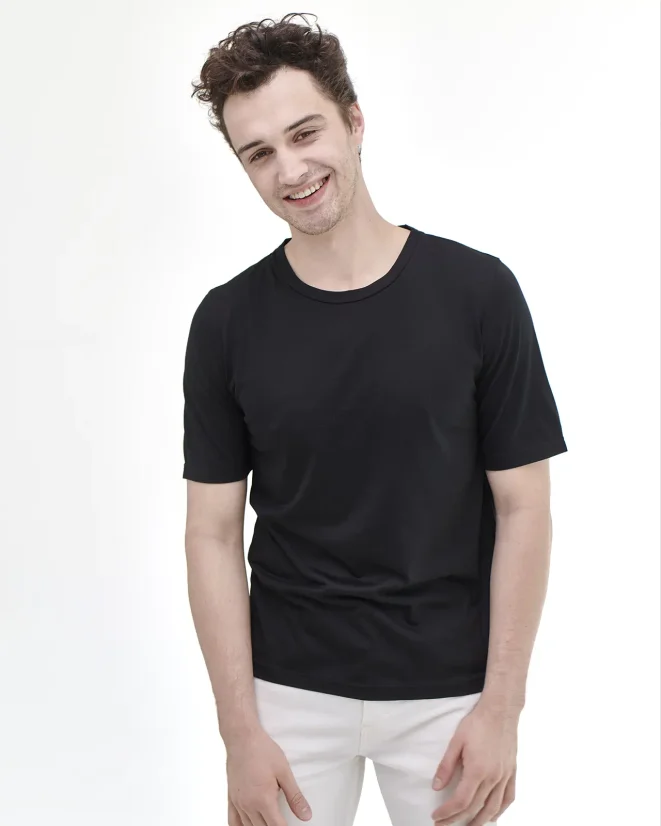 Men´s T-shirt Merino Basic 140 - Color: Black, Size: L