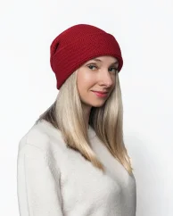 Dámská vlněná čepice Merino Extra Fine Claret Bordó