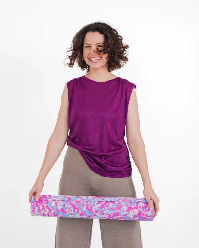 Damen Funktions Tanktop Merino 140 - Farbe: Dunkelviolett, Größe: XL