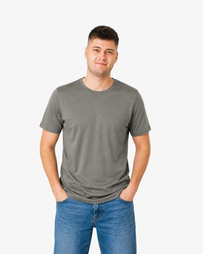 Men´s Functional T-shirt Merino 140 - Color: Khaki, Size: S