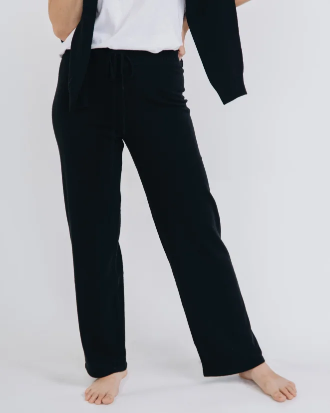 Women´s Cashmere Blend Pants - Color: Black, Size: XS-S
