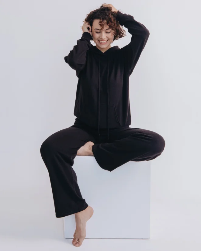 Women´s Cashmere Blend Pants - Color: Black, Size: XS-S