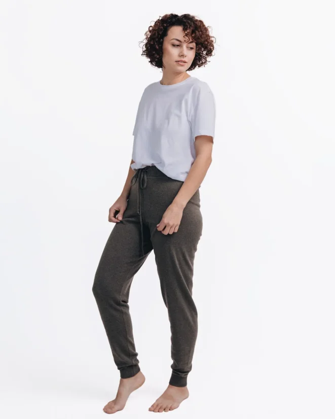 Dámské tepláky Kašmír Blend - Farba: Olivová, Veľkosť: XL-XXL