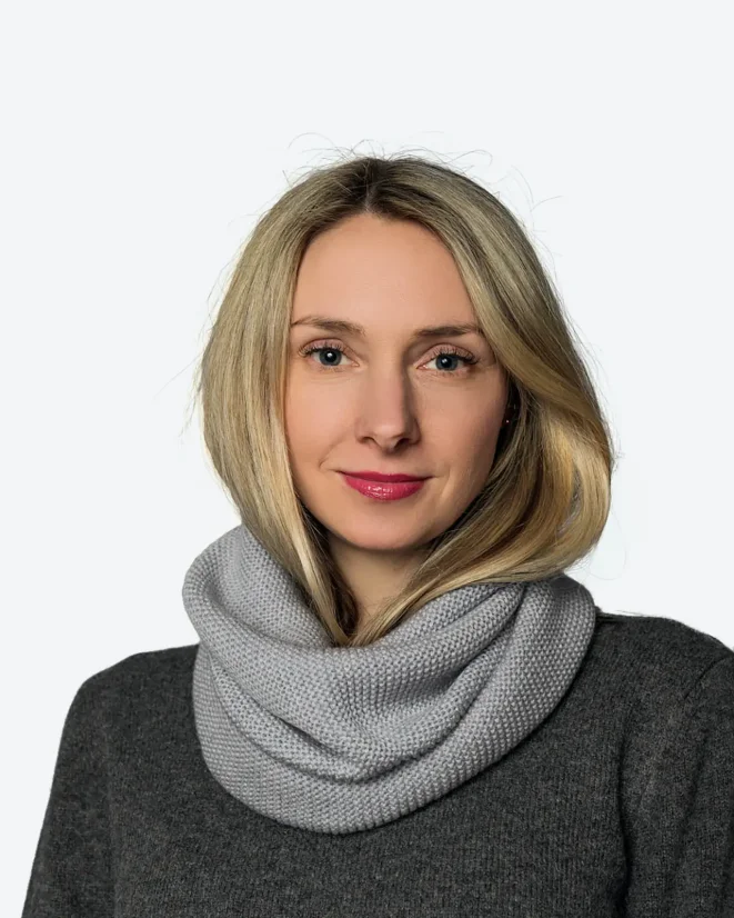 Dámská kruhová vlněná šála Merino Extra Fine Grey