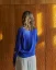 Women´s Deep Neck Wool Sweater Cashmere - Color: Orange, Size: S